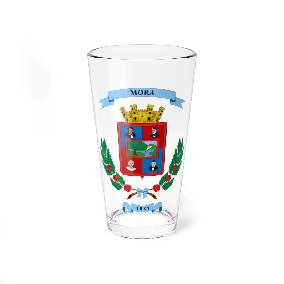 Escudo del cantón de Mora (Costa Rica) (Coat of Arms) Pint Glass 16oz 16oz - Go Mug Yourself