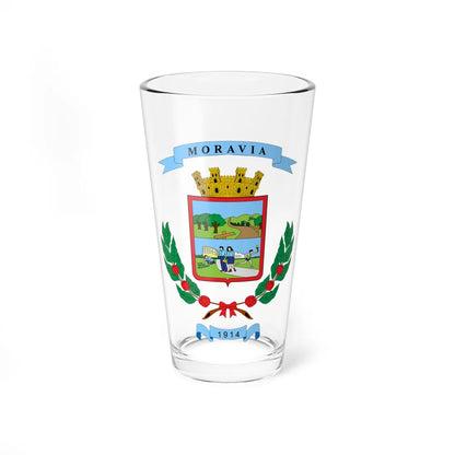 Escudo del cantón de Moravia (Costa Rica) (Coat of Arms) Pint Glass 16oz 16oz - Go Mug Yourself