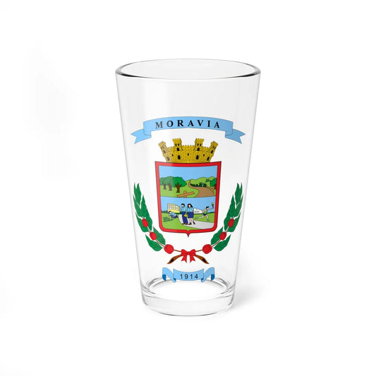 Escudo del cantón de Moravia (Costa Rica) (Coat of Arms) Pint Glass 16oz 16oz - Go Mug Yourself