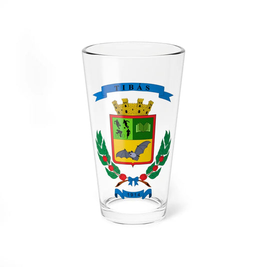 Escudo del cantón de Tibás (Costa Rica) (Coat of Arms) Pint Glass 16oz 16oz - Go Mug Yourself