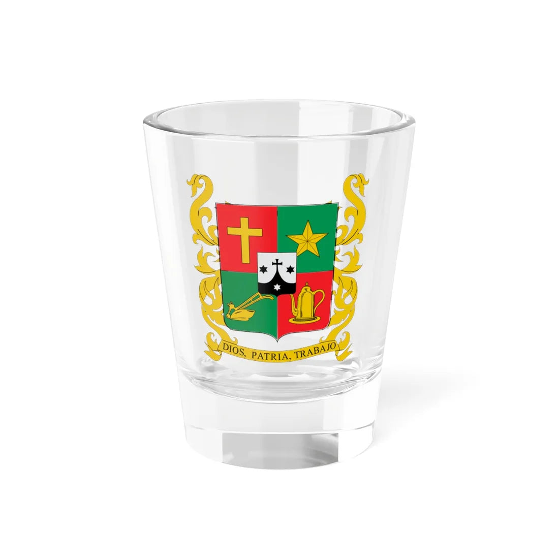 Escudo del Carmen de Viboral (Colombia) (Coat of Arms) Shot Glass 1.5oz 1.5oz - Go Mug Yourself