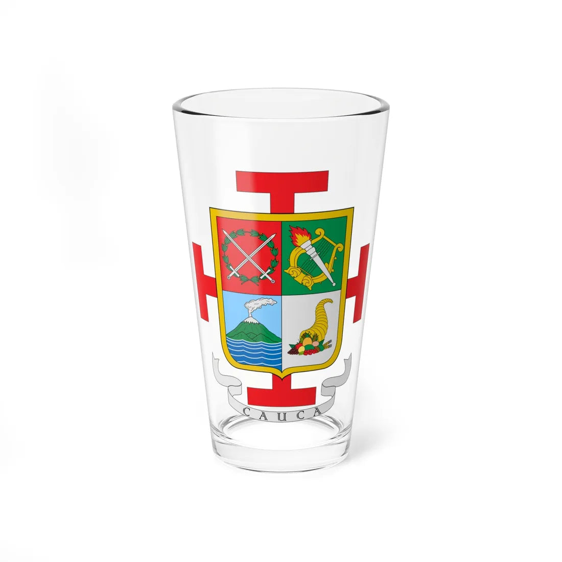 Escudo del Cauca (Colombia) (Coat of Arms) Pint Glass 16oz 16oz - Go Mug Yourself
