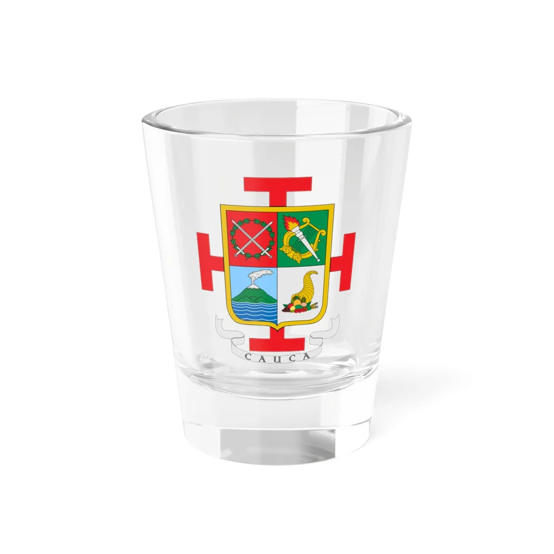 Escudo del Cauca (Colombia) (Coat of Arms) Shot Glass 1.5oz 1.5oz - Go Mug Yourself