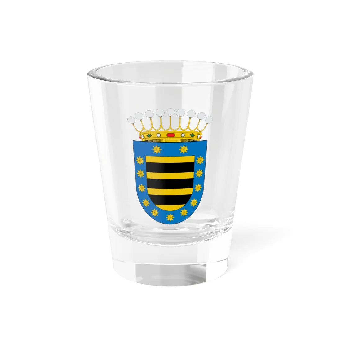 ESCUDO DEL CONDADO DE SANTIAGO DE LA LAGUNA (Costa Rica) (Coat of Arms) Shot Glass 1.5oz 1.5oz - Go Mug Yourself