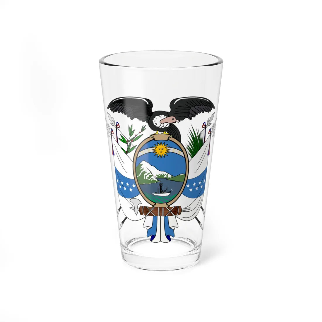 Escudo del Ecuador de 1845 (Ecuador) (Coat of Arms) Pint Glass 16oz 16oz - Go Mug Yourself