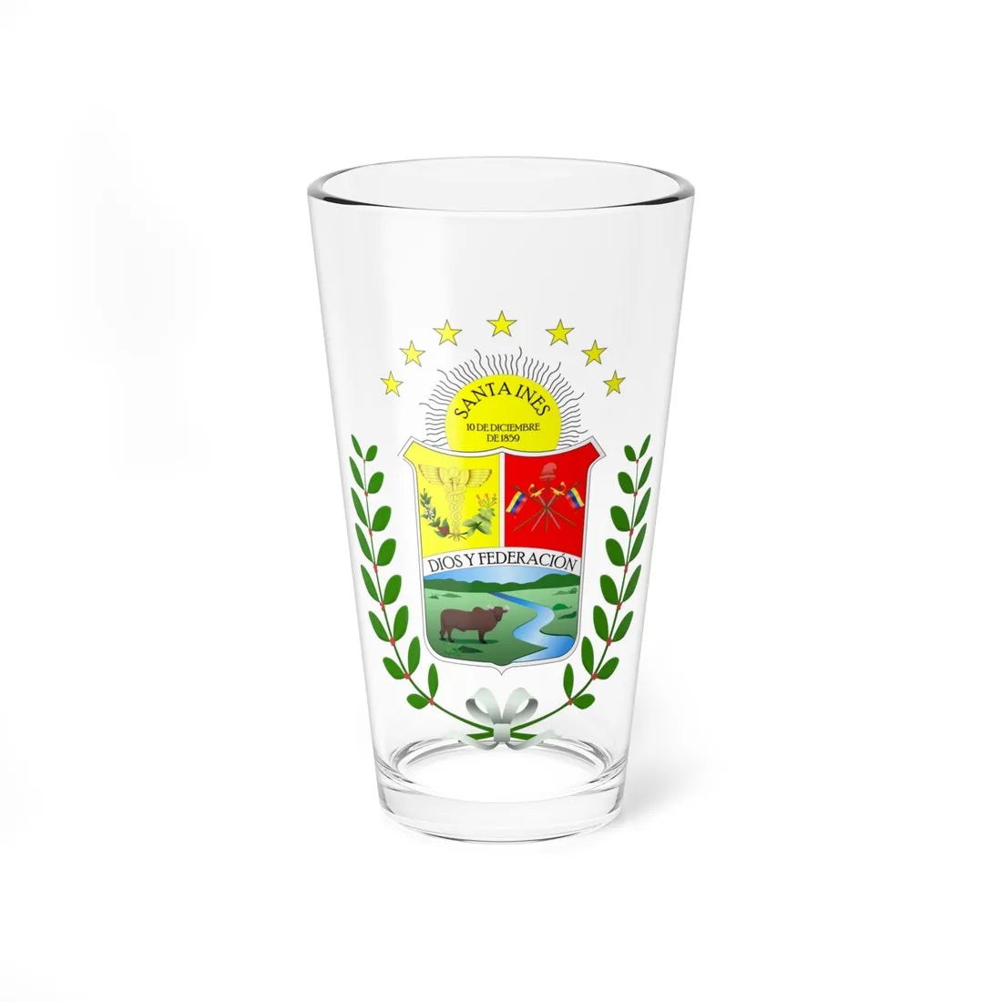 Escudo del Estado Barinas (Venezuela) (Coat of Arms) Pint Glass 16oz 16oz - Go Mug Yourself