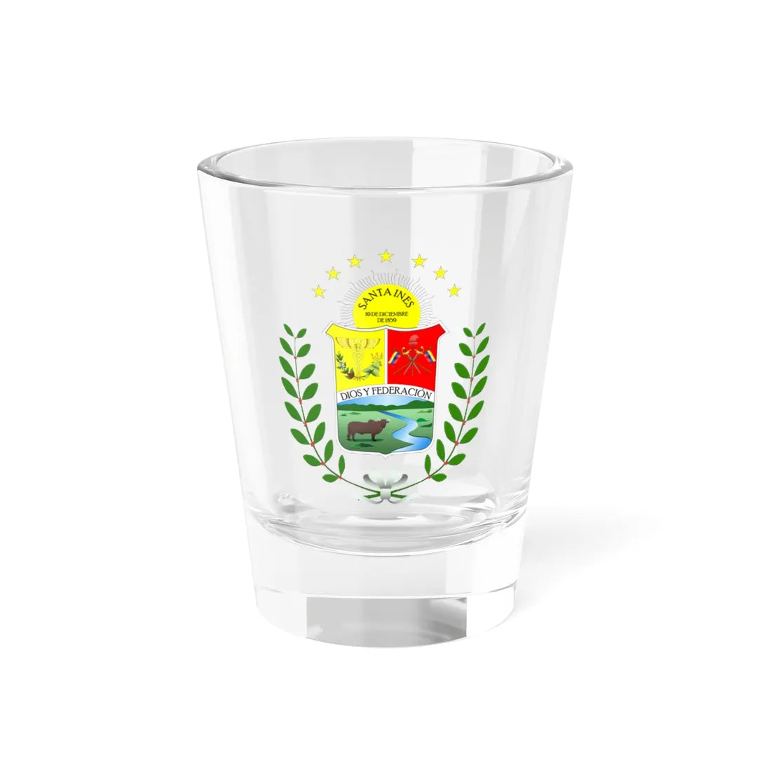 Escudo del Estado Barinas (Venezuela) (Coat of Arms) Shot Glass 1.5oz 1.5oz - Go Mug Yourself