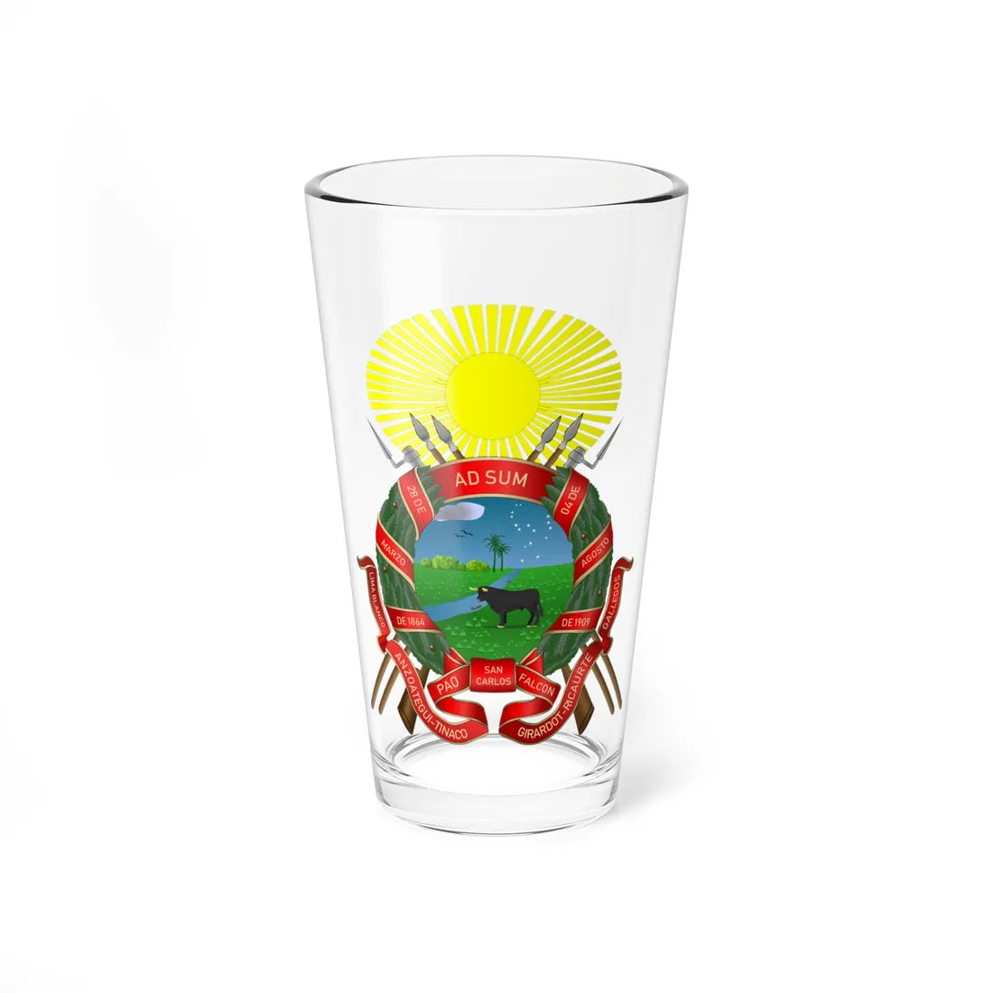 Escudo del estado Cojedes (Venezuela) (Coat of Arms) Pint Glass 16oz 16oz - Go Mug Yourself