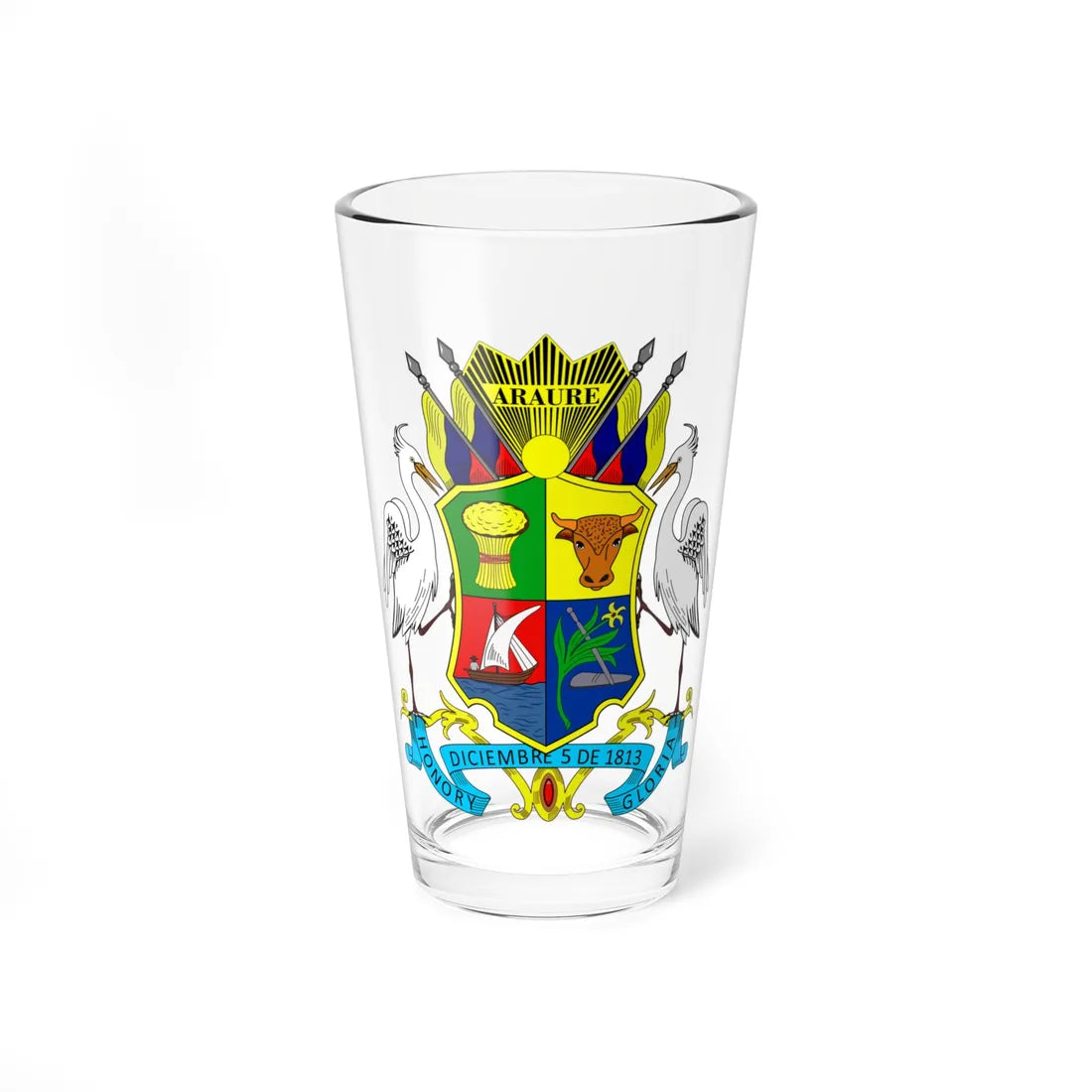 Escudo del Estado Portuguesa (Venezuela) (Coat of Arms) Pint Glass 16oz 16oz - Go Mug Yourself