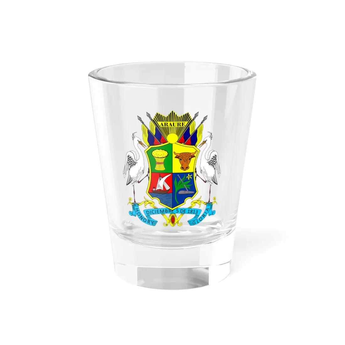 Escudo del Estado Portuguesa (Venezuela) (Coat of Arms) Shot Glass 1.5oz 1.5oz - Go Mug Yourself