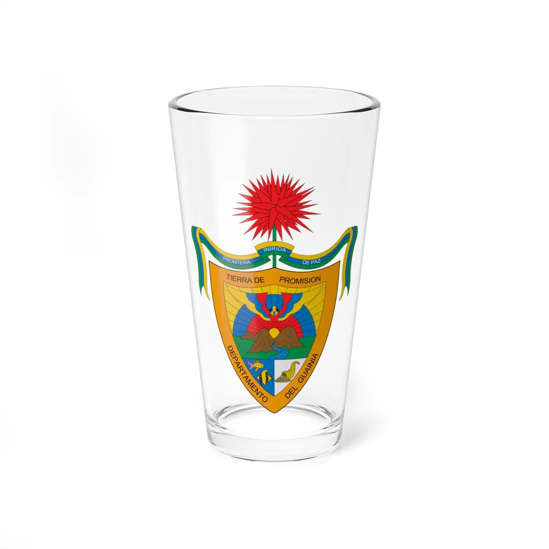 Escudo del Guainía (Colombia) (Coat of Arms) Pint Glass 16oz 16oz - Go Mug Yourself