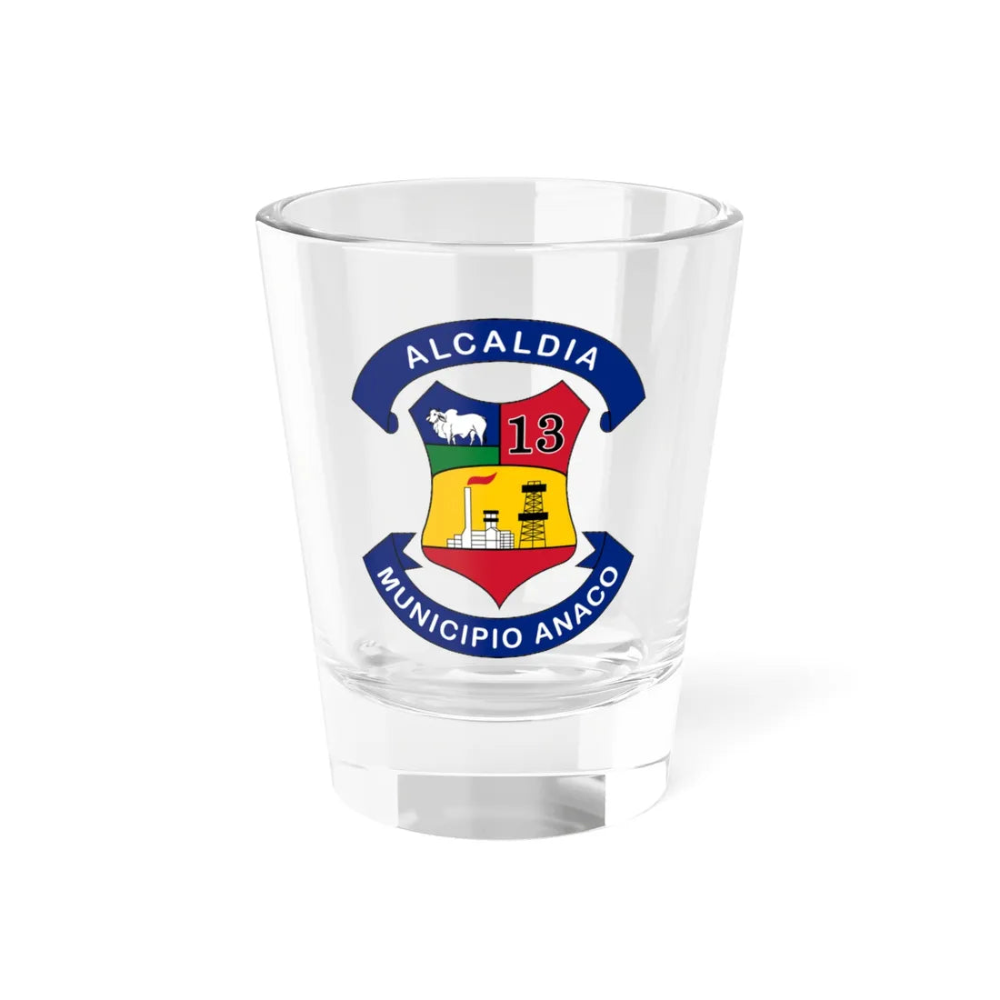 Escudo del Municipio Anaco (Venezuela) (Coat of Arms) Shot Glass 1.5oz 1.5oz - Go Mug Yourself