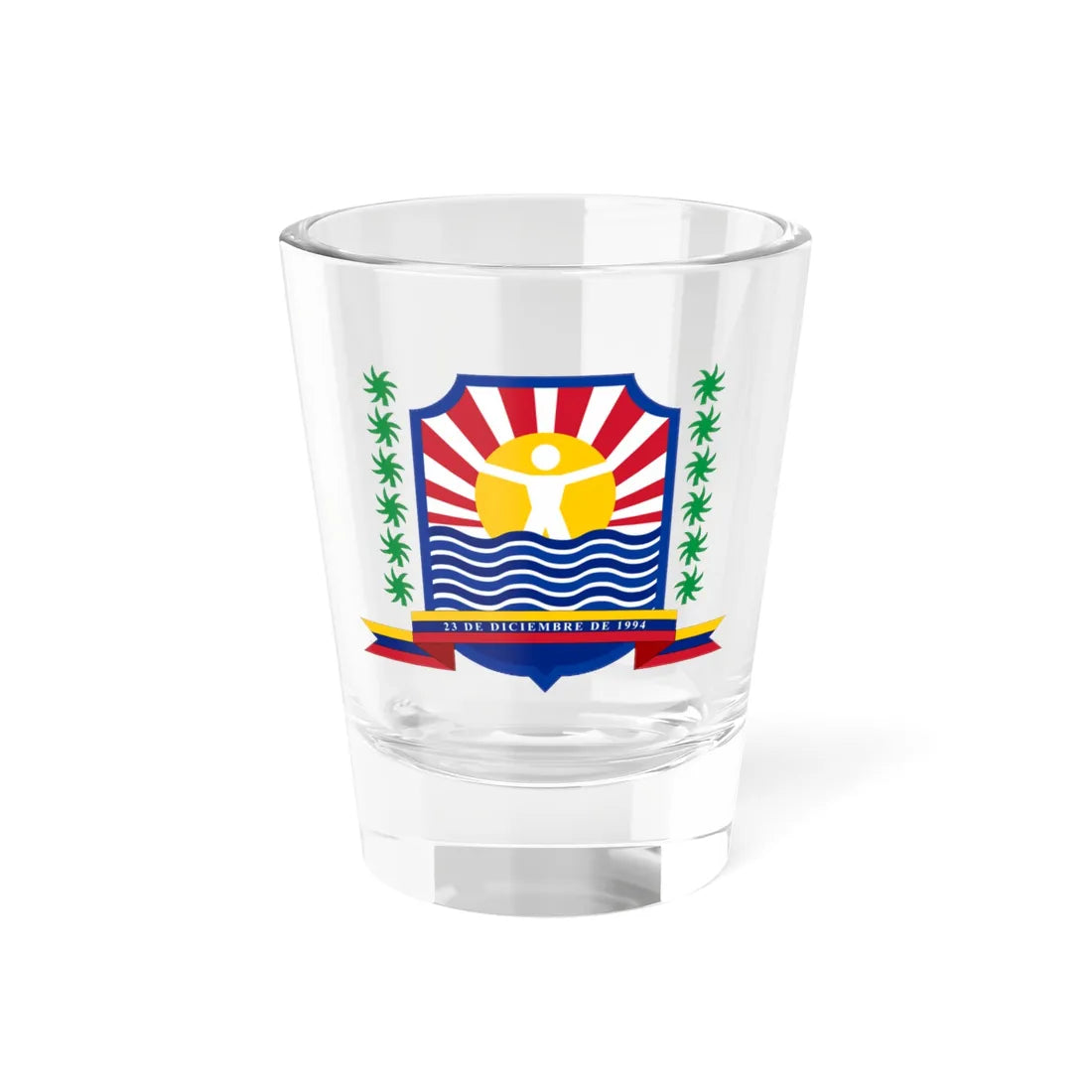 Escudo del Municipio Capistrano Anzoátegui (Venezuela) (Coat of Arms) Shot Glass 1.5oz 1.5oz - Go Mug Yourself