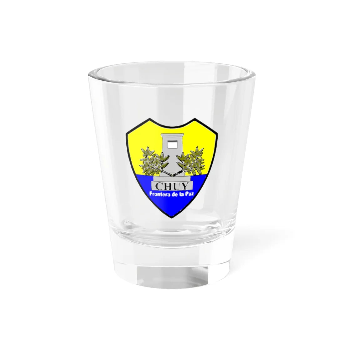 Escudo del municipio de Chuy (Uruguay) (Coat of Arms) Shot Glass 1.5oz 1.5oz - Go Mug Yourself
