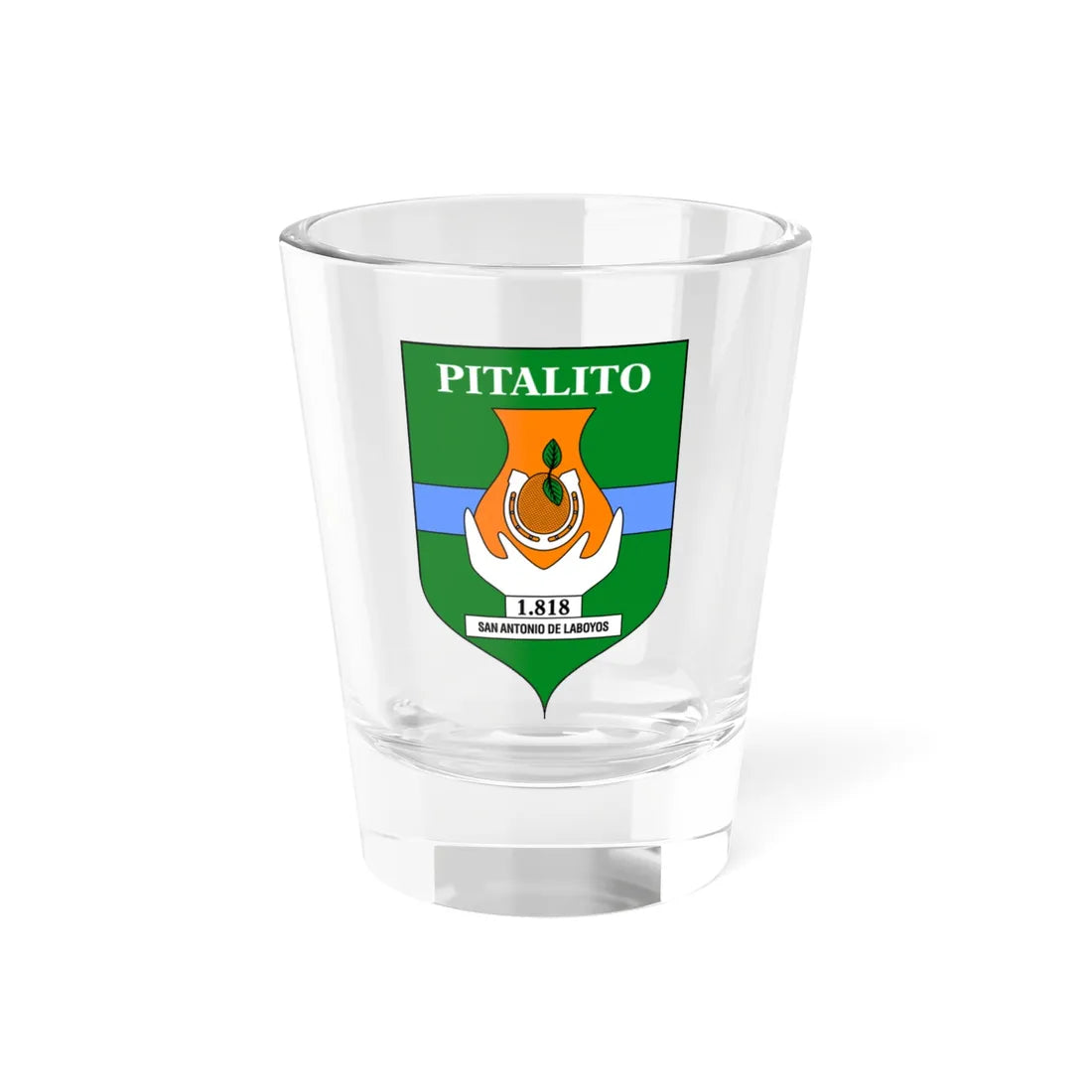 Escudo del Municipio de Pitalito (Colombia) (Coat of Arms) Shot Glass 1.5oz 1.5oz - Go Mug Yourself