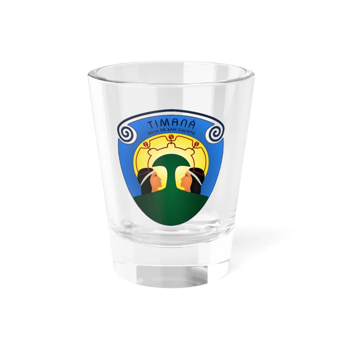 Escudo del municipio de Timana Huila (Colombia) (Coat of Arms) Shot Glass 1.5oz 1.5oz - Go Mug Yourself