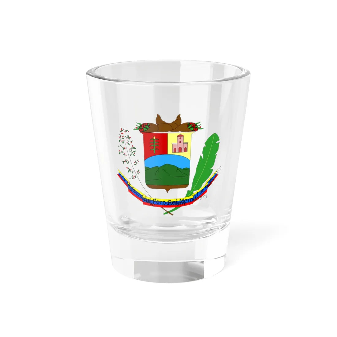 Escudo del Municipio Justo Briceño (Venezuela) (Coat of Arms) Shot Glass 1.5oz 1.5oz - Go Mug Yourself