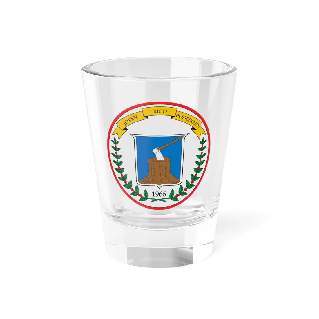 Escudo del Quindío (Colombia) (Coat of Arms) Shot Glass 1.5oz 1.5oz - Go Mug Yourself