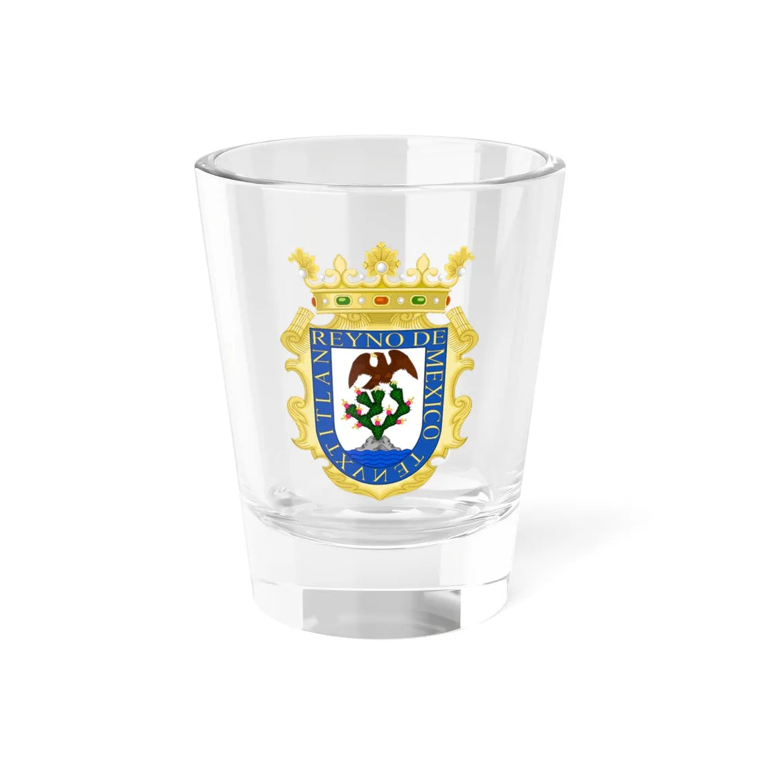 Escudo del Reino de México (Costa Rica) (Coat of Arms) Shot Glass 1.5oz 1.5oz - Go Mug Yourself