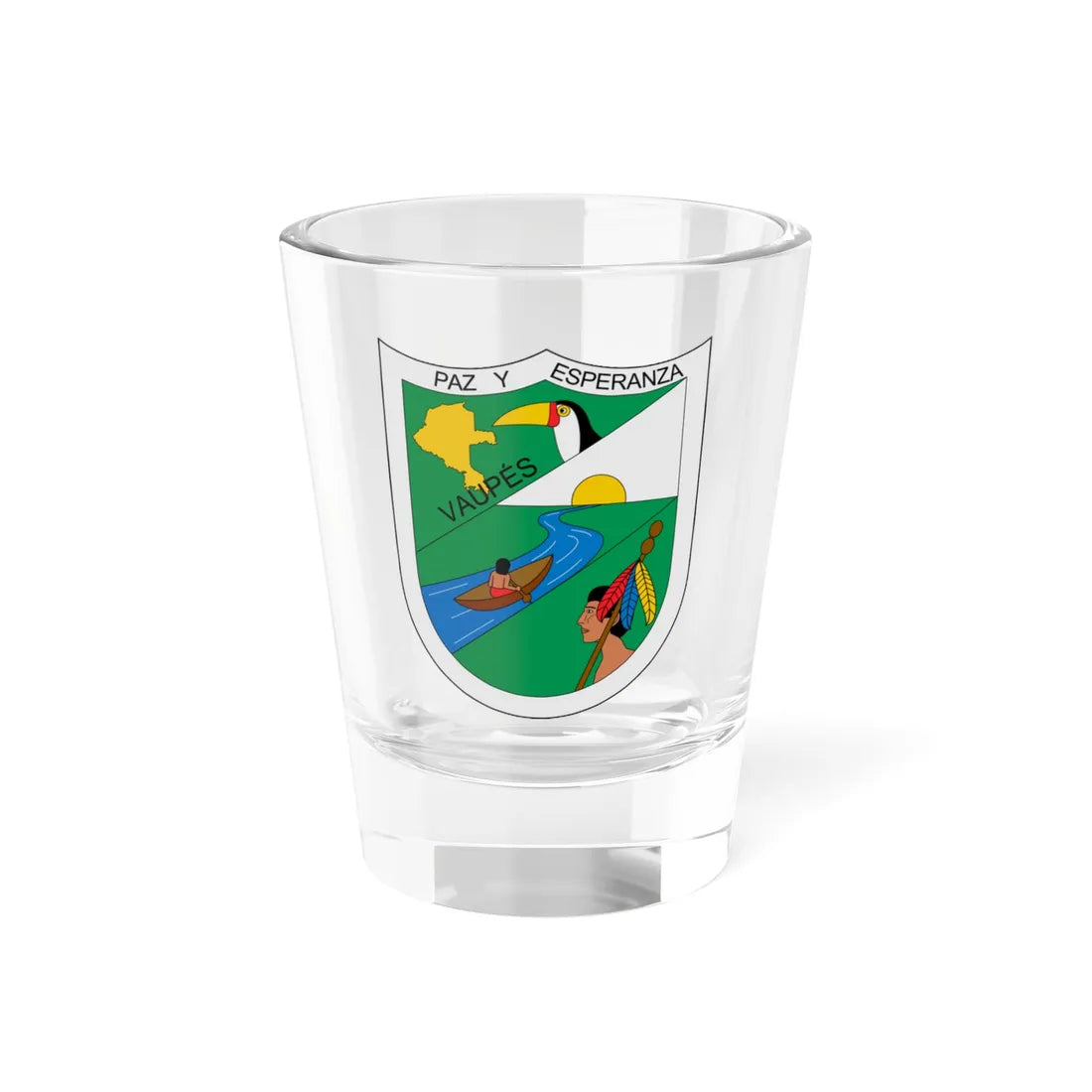 Escudo del Vaupés (Colombia) (Coat of Arms) Shot Glass 1.5oz 1.5oz - Go Mug Yourself
