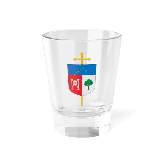 Escudo del Vicariato Apostólico de Mitú (Colombia) (Coat of Arms) Shot Glass 1.5oz 1.5oz - Go Mug Yourself