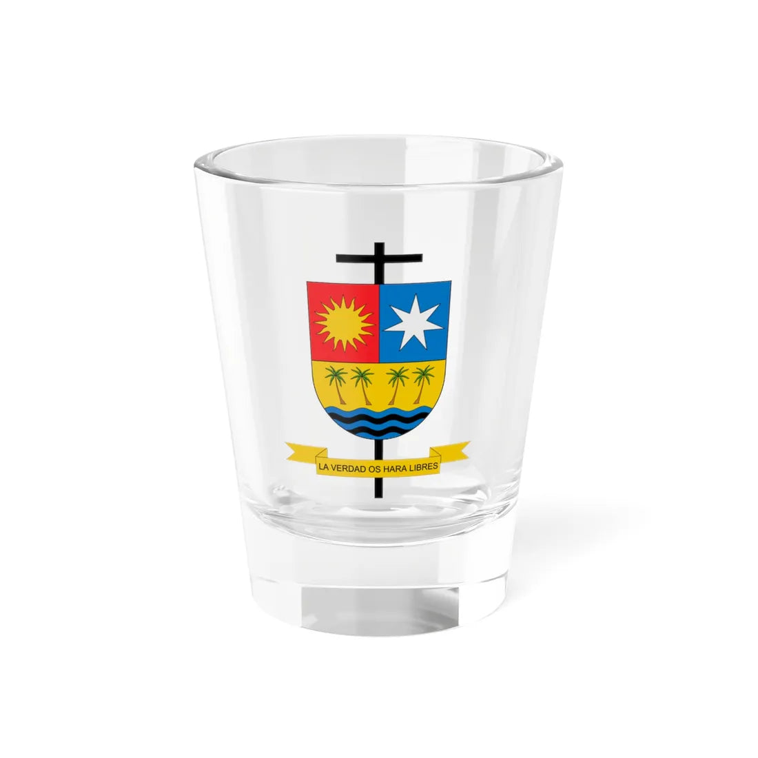 Escudo del Vicariato de Guapi (Colombia) (Coat of Arms) Shot Glass 1.5oz 1.5oz - Go Mug Yourself