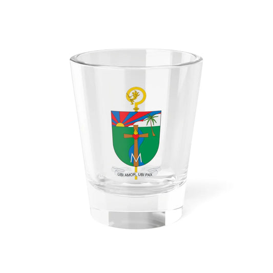 Escudo del Vicariato de Trinidad (Colombia) (Coat of Arms) Shot Glass 1.5oz 1.5oz - Go Mug Yourself
