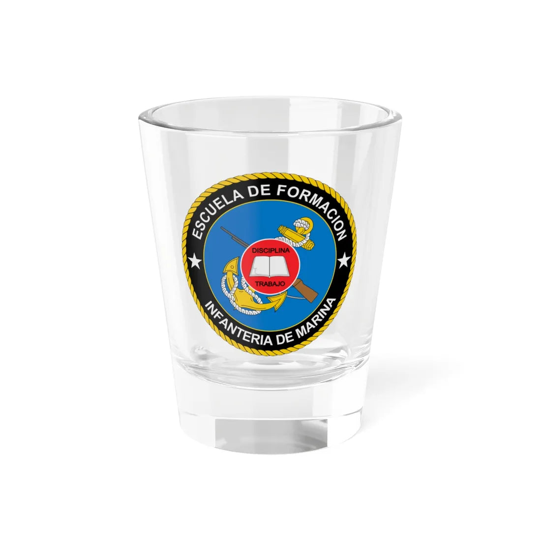 Escudo Escuela Infanteria de Marina-Colombia (Colombia) (Coat of Arms) Shot Glass 1.5oz 1.5oz - Go Mug Yourself