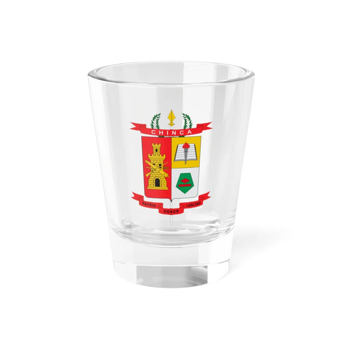 Escudo Escuela Militar de Suboficiales IC (Colombia) (Coat of Arms) Shot Glass 1.5oz 1.5oz - Go Mug Yourself