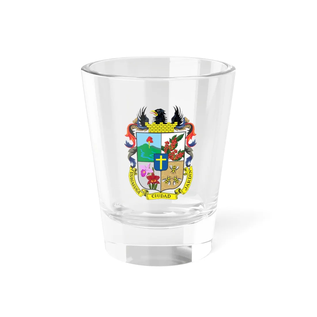 Escudo Fusagasugá (Colombia) (Coat of Arms) Shot Glass 1.5oz 1.5oz - Go Mug Yourself