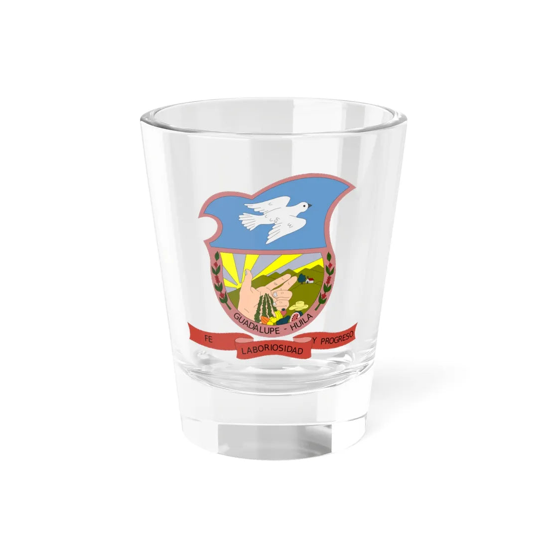 Escudo Guadalupe-Huila (Colombia) (Coat of Arms) Shot Glass 1.5oz 1.5oz - Go Mug Yourself