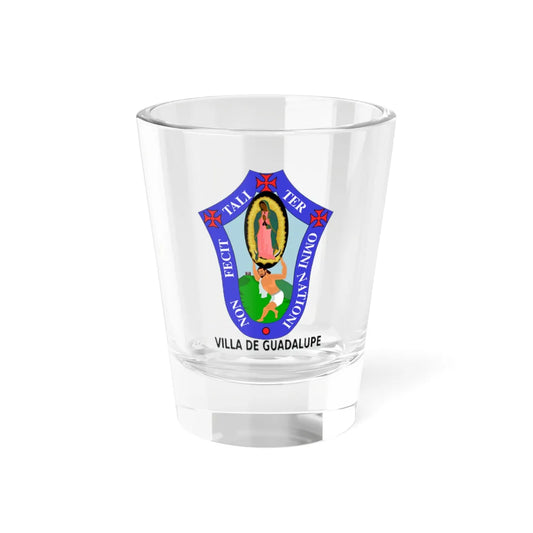 Escudo heráldico de la Villa de Guadalupe (Costa Rica) (Coat of Arms) Shot Glass 1.5oz 1.5oz - Go Mug Yourself