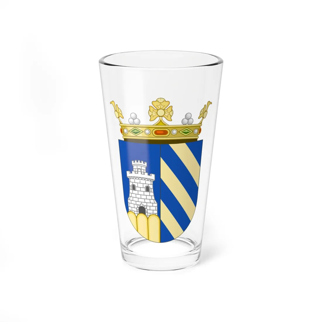 Escudo marquesal Platoni (Spain) (Coat of Arms) Pint Glass 16oz 16oz - Go Mug Yourself