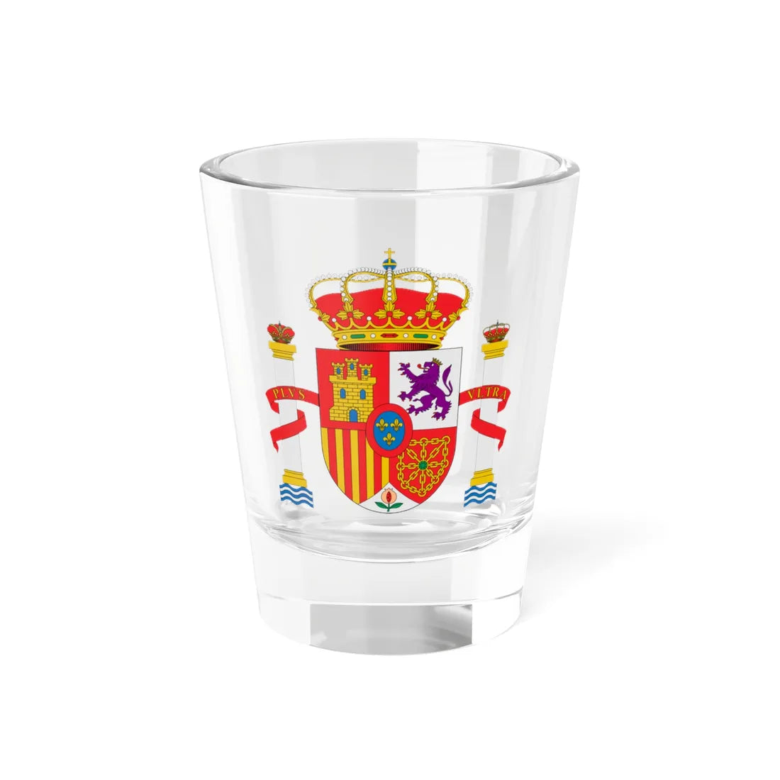Escudo nacional de España 1981 base circular (Spain) (Coat of Arms) Shot Glass 1.5oz 1.5oz - Go Mug Yourself