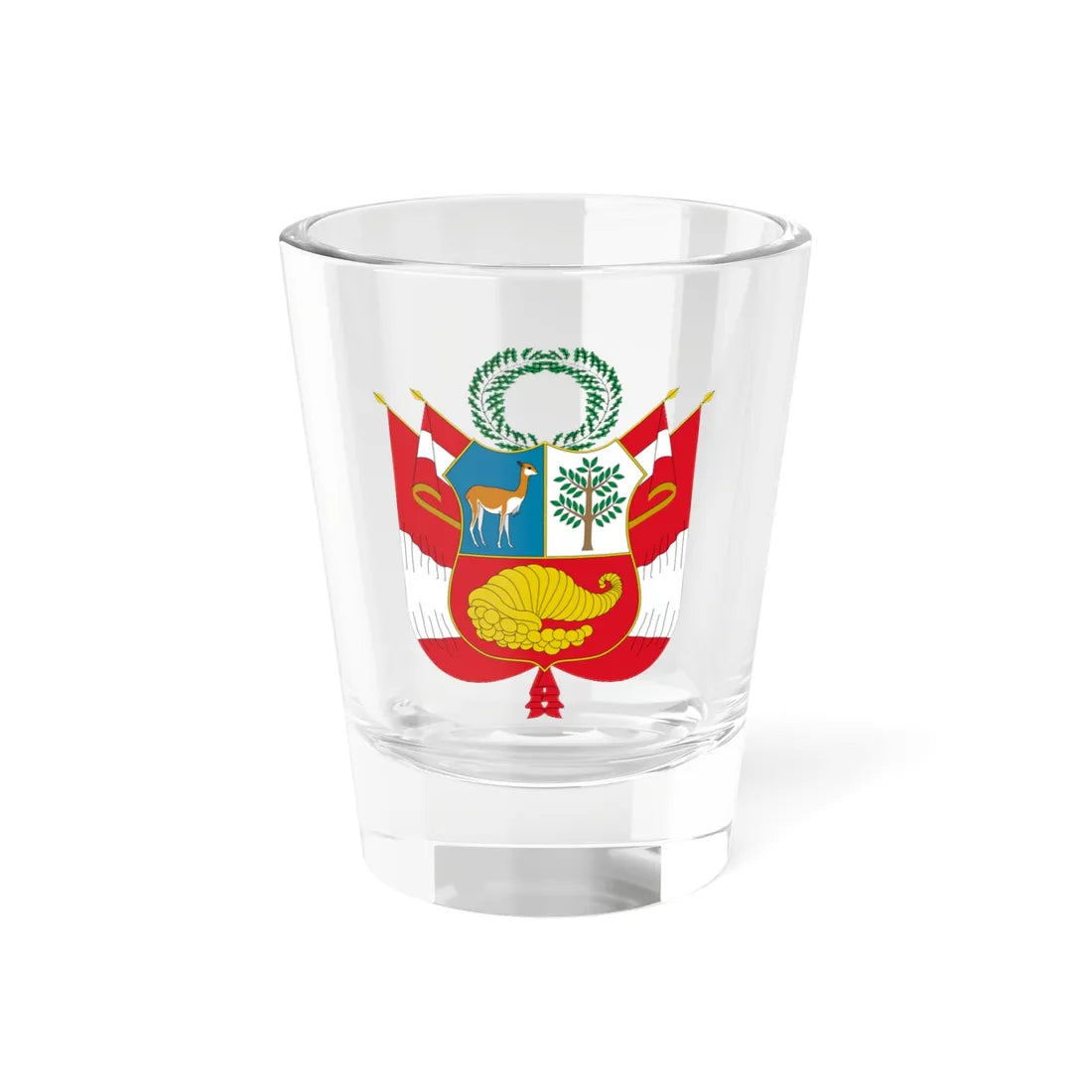 Escudo nacional del Perú (Peru) (Coat of Arms) Shot Glass 1.5oz 1.5oz - Go Mug Yourself