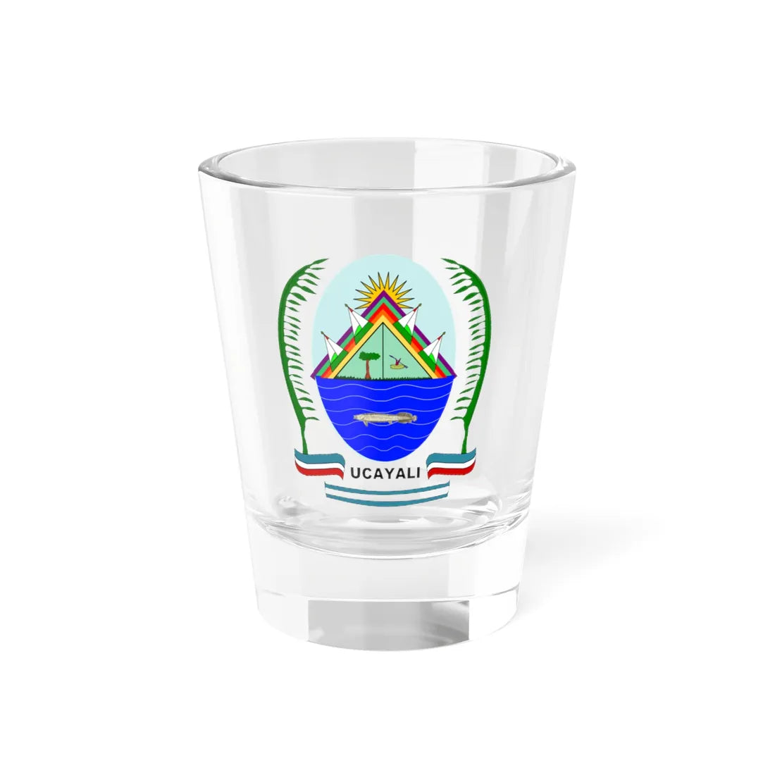 Escudo Región Ucayali (Peru) (Coat of Arms) Shot Glass 1.5oz 1.5oz - Go Mug Yourself