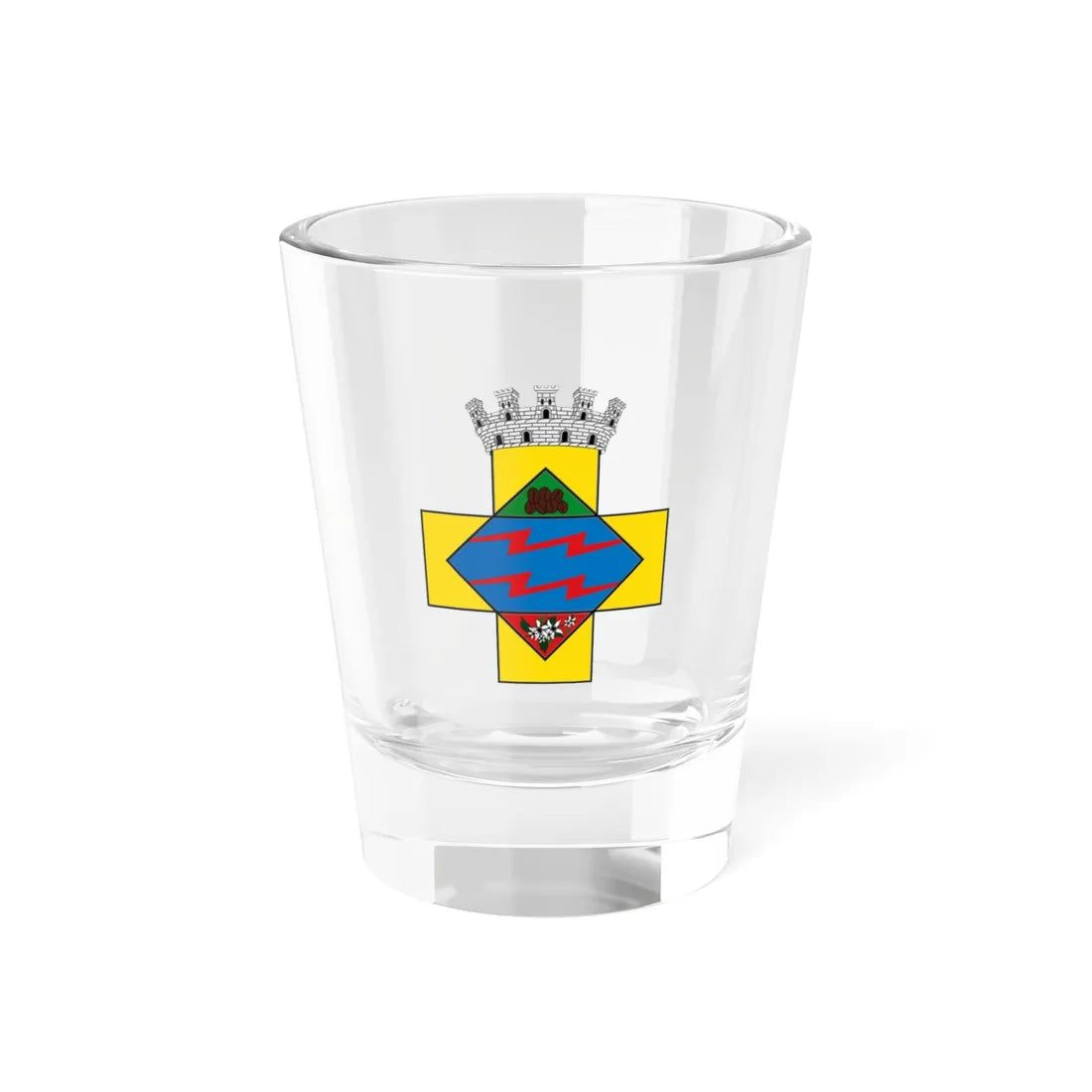 Escudo Símbolo Cívico Chinchiná Caldas (Colombia) (Coat of Arms) Shot Glass 1.5oz 1.5oz - Go Mug Yourself
