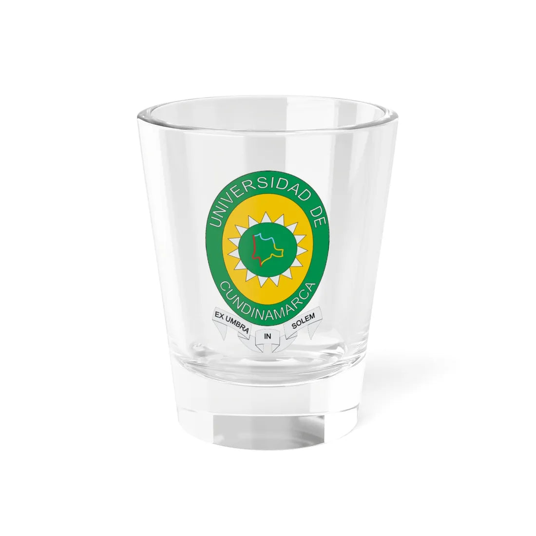 Escudo Universidad de Cundinamarca (Colombia) (Coat of Arms) Shot Glass 1.5oz 1.5oz - Go Mug Yourself