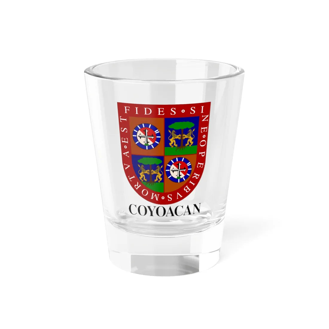 Escudo Villa de Coyoacan (Costa Rica) (Coat of Arms) Shot Glass 1.5oz 1.5oz - Go Mug Yourself