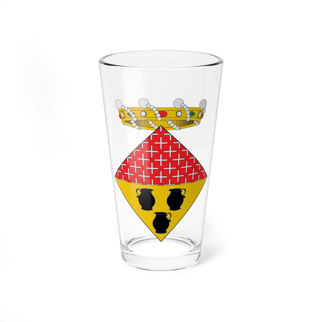 Escut dAiguafreda (Spain) (Coat of Arms) Pint Glass 16oz 16oz - Go Mug Yourself