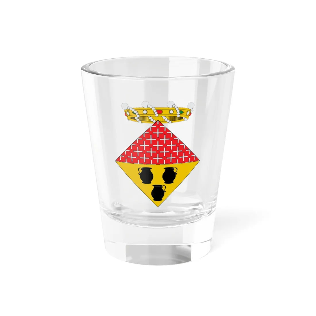 Escut dAiguafreda (Spain) (Coat of Arms) Shot Glass 1.5oz 1.5oz - Go Mug Yourself