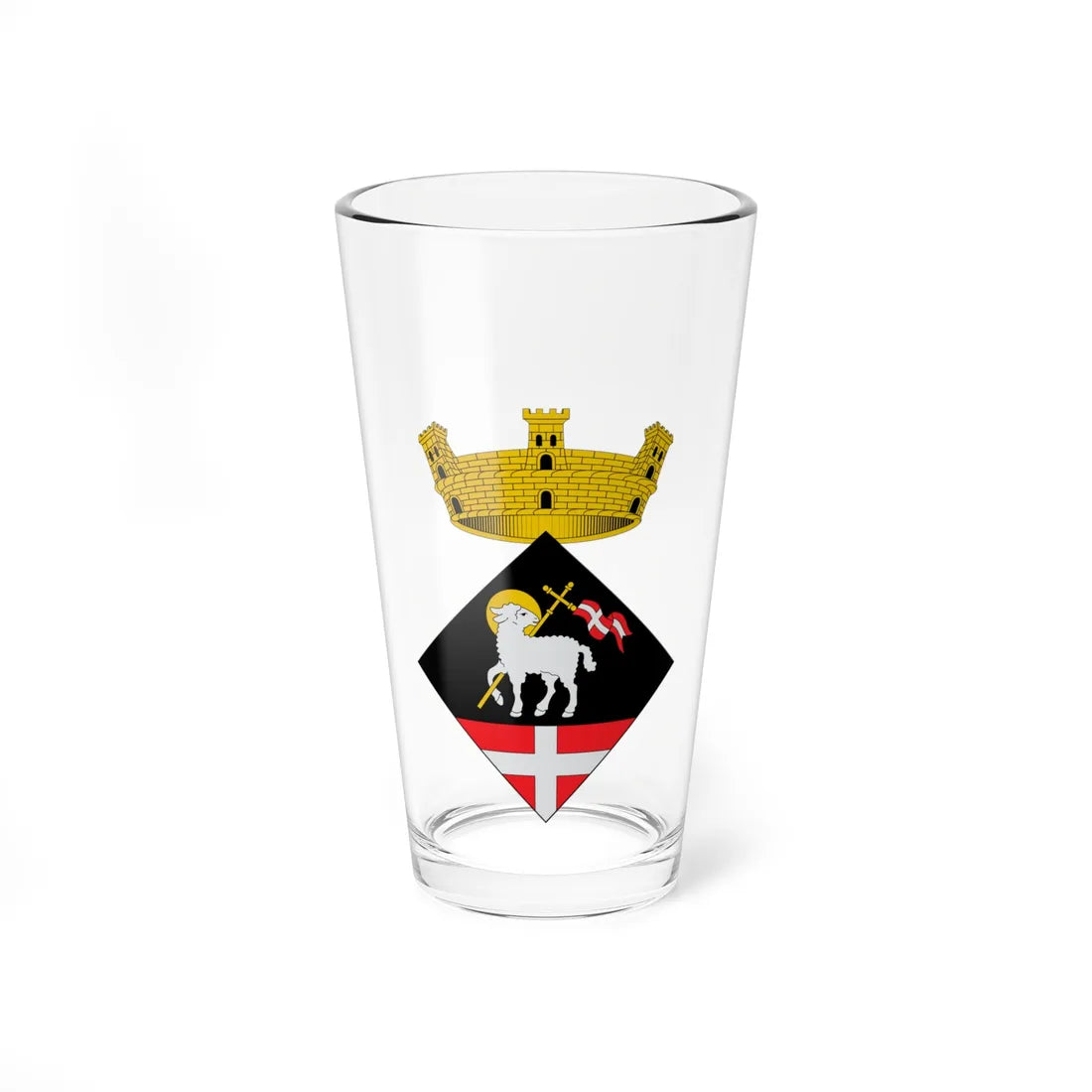 Escut dAiguaviva (Spain) (Coat of Arms) Pint Glass 16oz 16oz - Go Mug Yourself