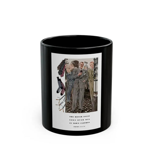 Esquire Fashion Illustration, Autumn 1933 (10) - Black Coffee Mug 11oz - Go Mug Yourself