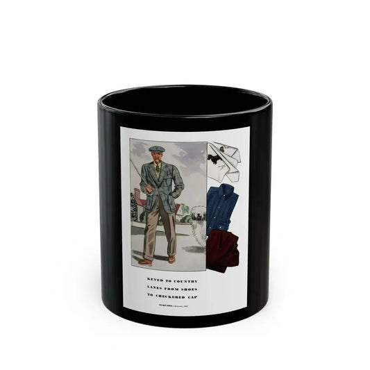 Esquire Fashion Illustration, Autumn 1933 (12) - Black Coffee Mug 11oz - Go Mug Yourself