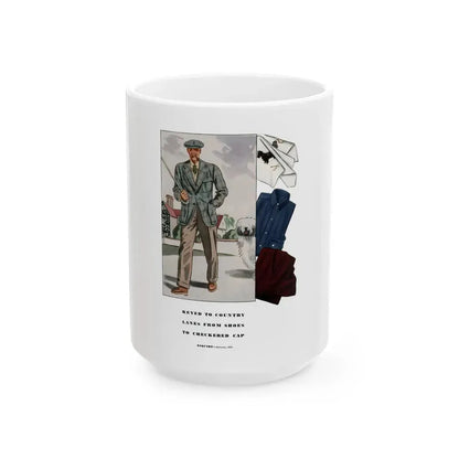 Esquire Fashion Illustration, Autumn 1933 (12) - White Coffee Mug 15oz - Go Mug Yourself