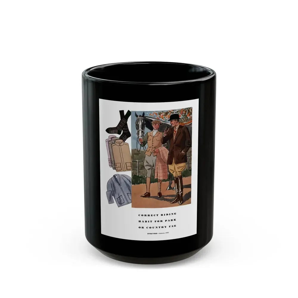 Esquire Fashion Illustration, Autumn 1933 (13) - Black Coffee Mug 15oz - Go Mug Yourself