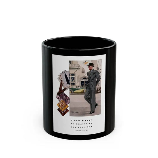 Esquire Fashion Illustration, Autumn 1933 (4) - Black Coffee Mug 11oz - Go Mug Yourself