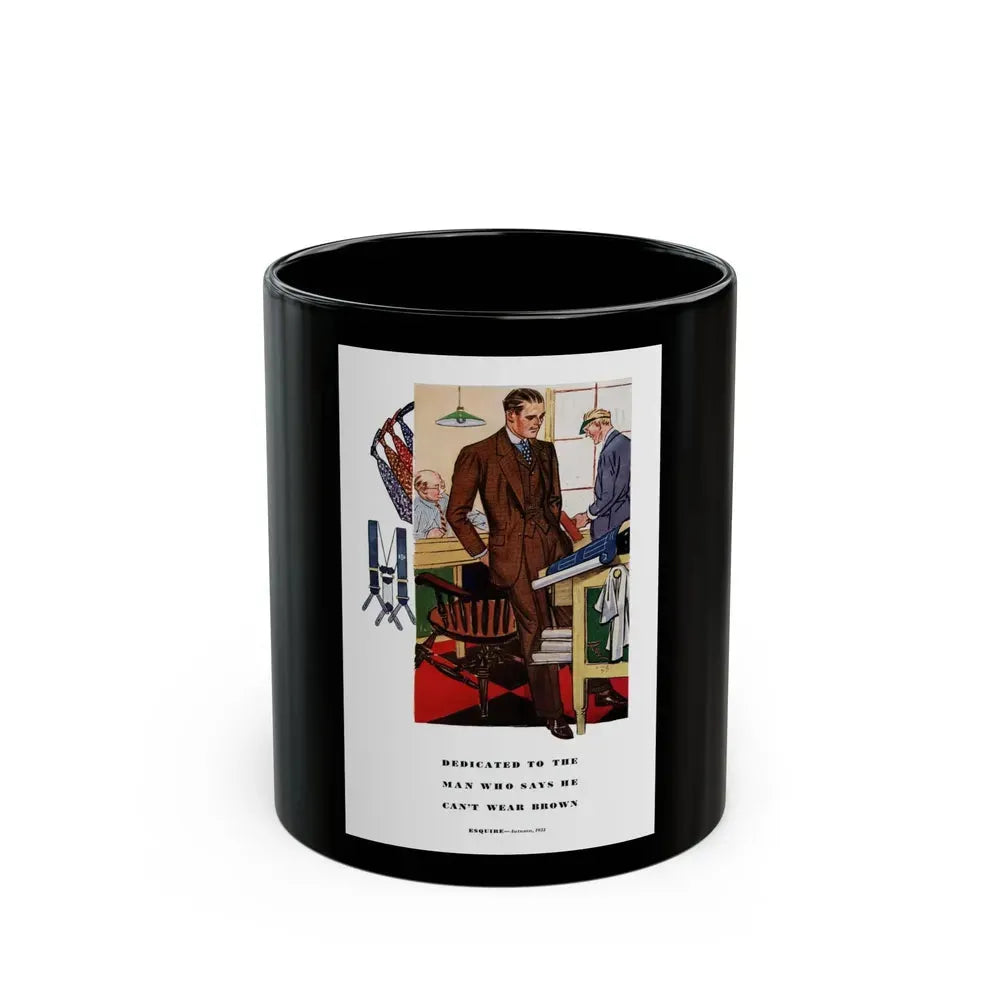 Esquire Fashion Illustration, Autumn 1933 (6) - Black Coffee Mug 11oz - Go Mug Yourself