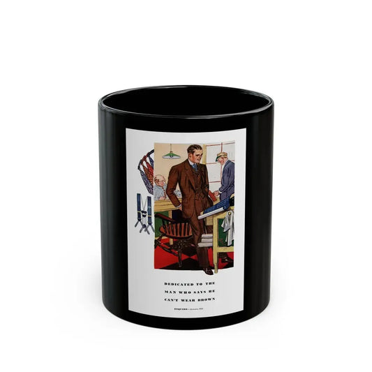 Esquire Fashion Illustration, Autumn 1933 (6) - Black Coffee Mug 11oz - Go Mug Yourself