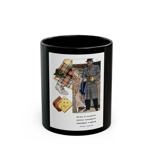 Esquire Fashion Illustration, January 1934 (1) - Black Coffee Mug 11oz - Go Mug Yourself